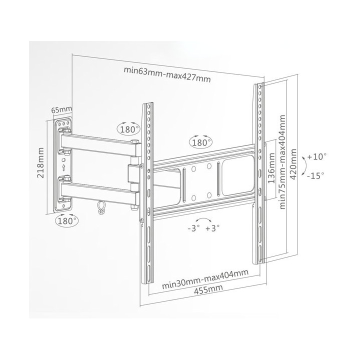32-55 Full Motion Extra Slim - TV Wall Mount