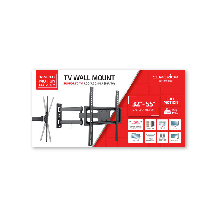 32-55 Full Motion Extra Slim - TV Wall Mount