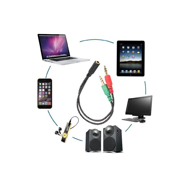Adattatore cuffia + microfono PC