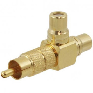 ADATTATORE RCA-M a 2 x RCA-F DORATO