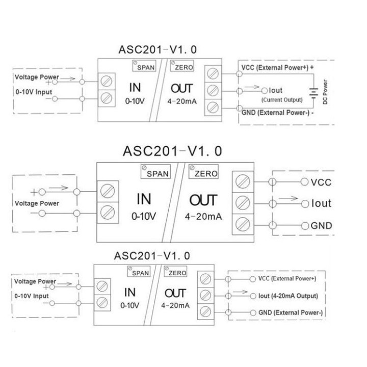 CONVERTITORE in 0-10 V to 4-20mA