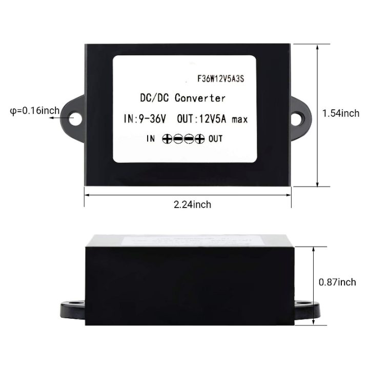 Riduttore Tensione 9-36V a 12V - 5A