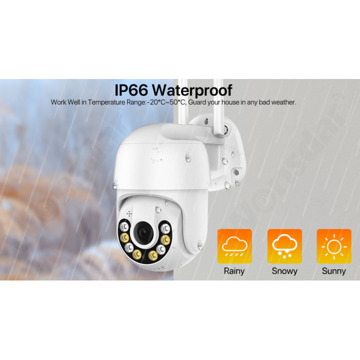 WIFI IP Camera esterna 5MP - Wireless H.265 PTZ - Auto Tracking - APP iCSee