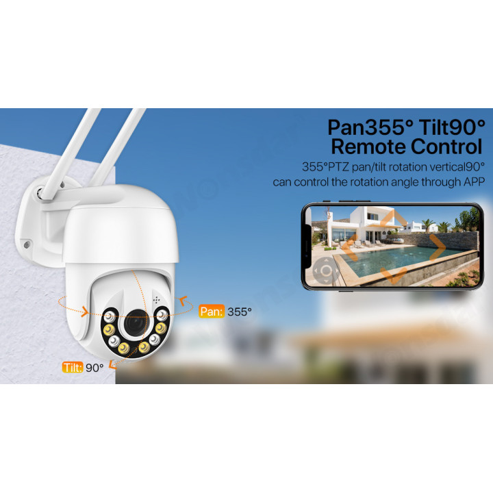 WIFI IP Camera esterna 5MP - Wireless H.265 PTZ - Auto Tracking - APP iCSee