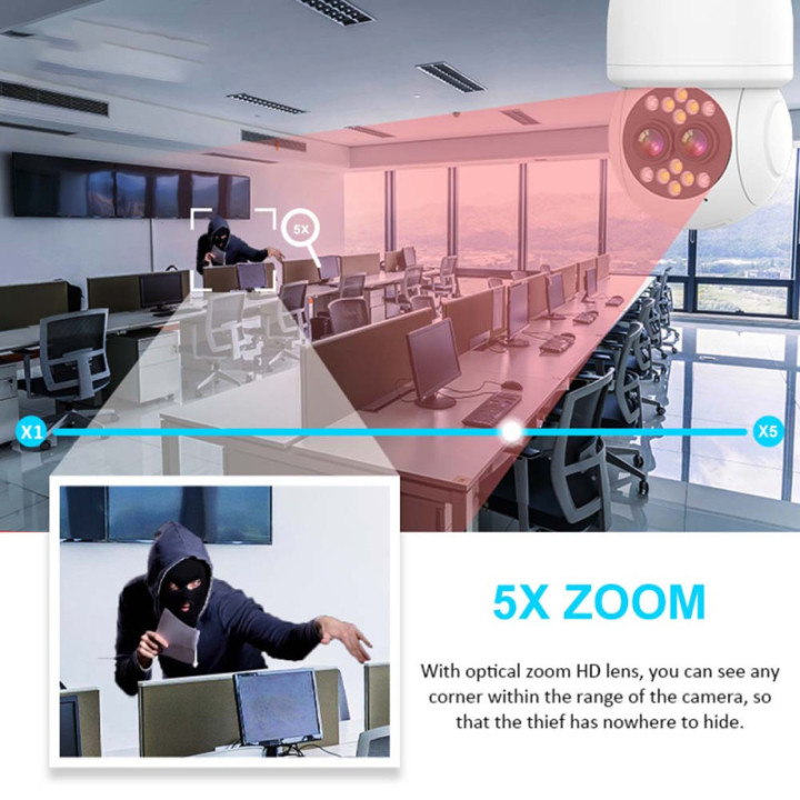 IPcamera da porta lampada E27 interna 2MP - Wireless H.265 - Auto Tracking - APP iCSee