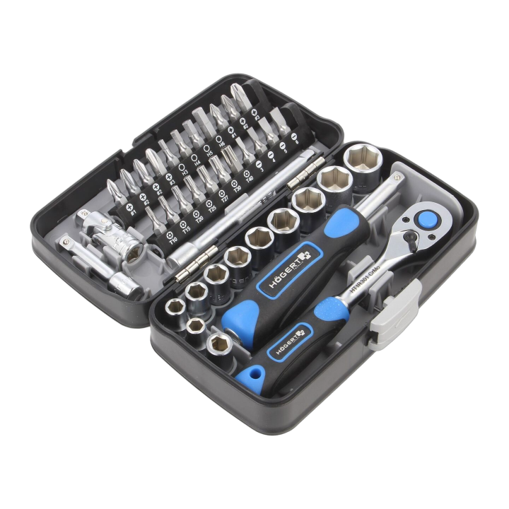 HT1R462 Högert Technik - Set di chiavi 6-angoli,a tubo