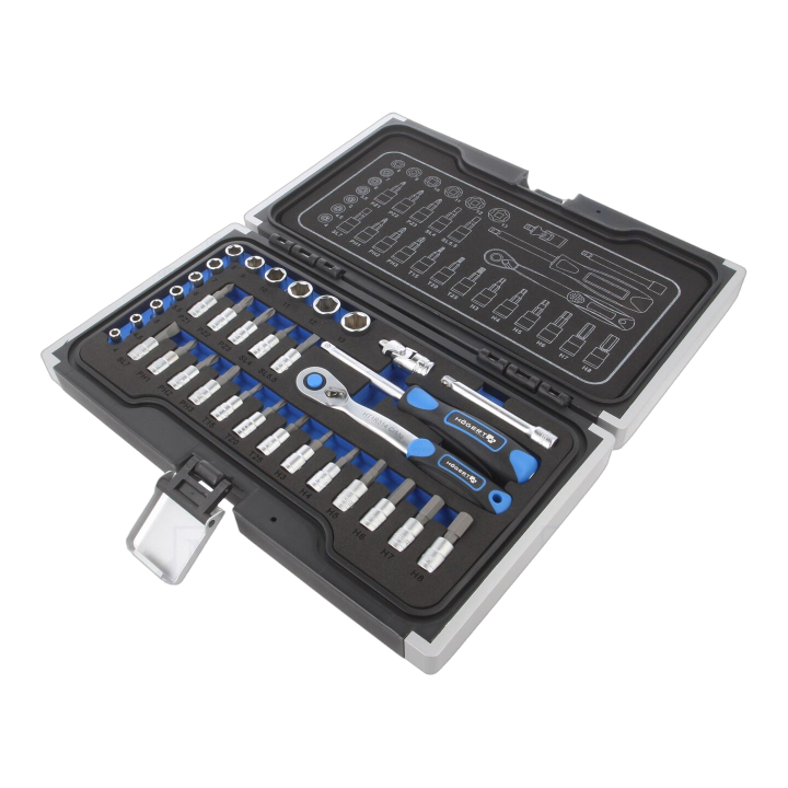 HT1R464 Högert Technik - Set di chiavi 6-angoli,a tubo