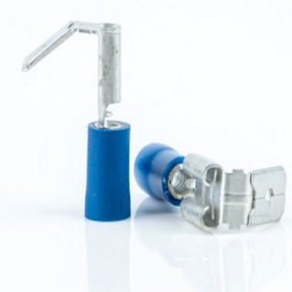 Capicorda Faston 6,3mm M-F. Blu