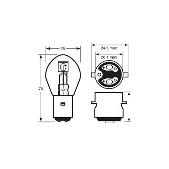 LAMPADA 80V 25W BA20d