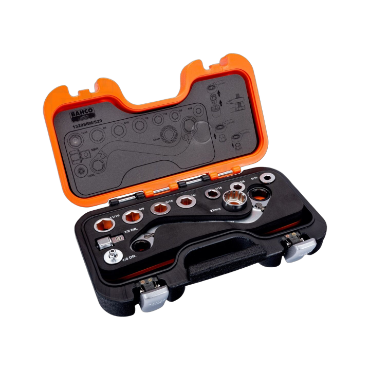 SA.1320SRM/S29 Bahco - Set di chiavi cricchetto,inclinato