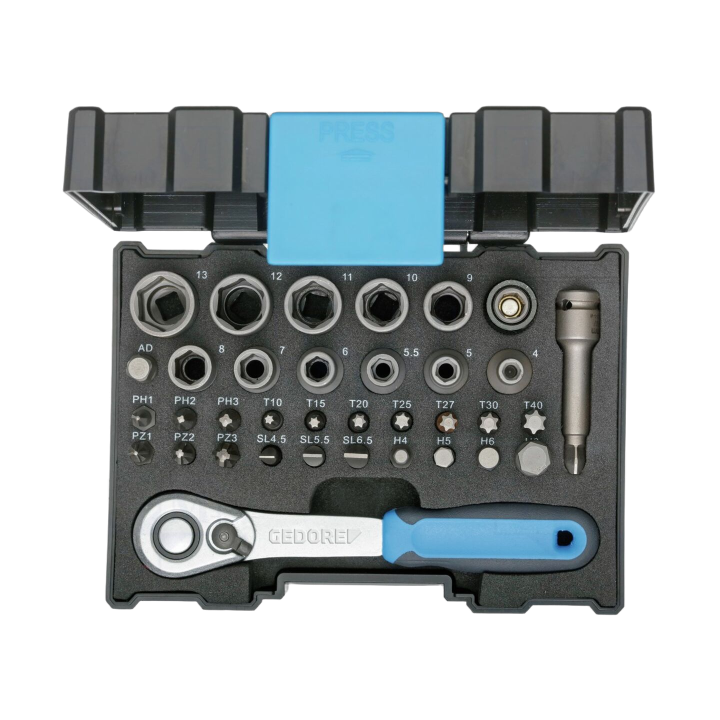 GEDORE-2998211 Gedore - Set di chiavi 6-angoli,cricchetto...