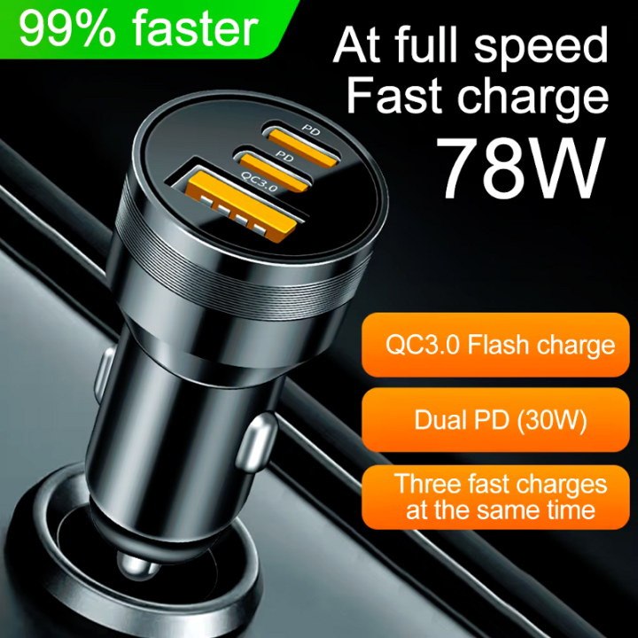 Adattatore Accendisigari a USB + 2xUSB-C 3A