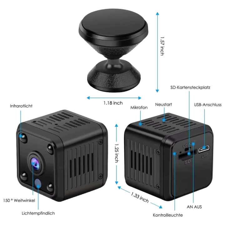 MINI videocamera interna 1080p DADO - WIFI - P2P
