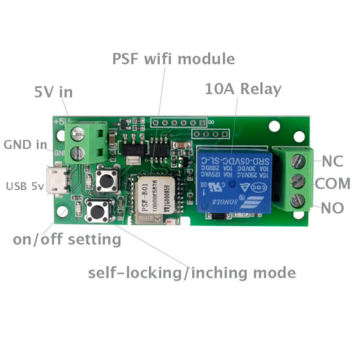 SONOFF 5V OUT RELE' c-no-nc
