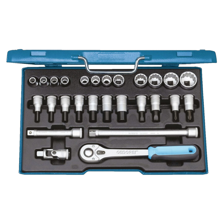 GEDORE-6140090 Gedore - Set di chiavi 12-angoli,cricchett...