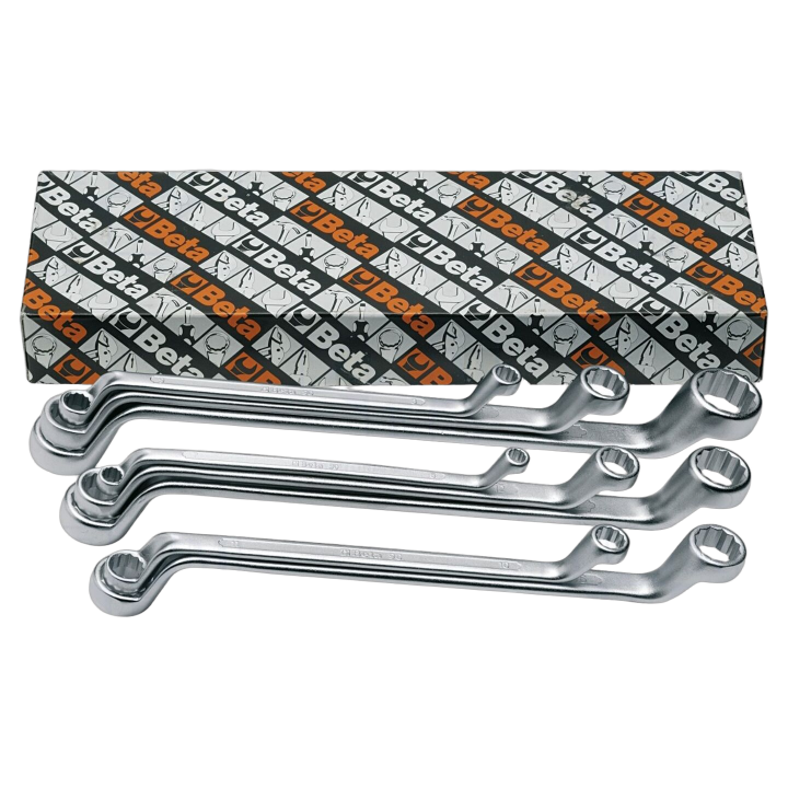 BE90AS/10 Beta - Wrench: ring-set inch,double-sided,box,bent