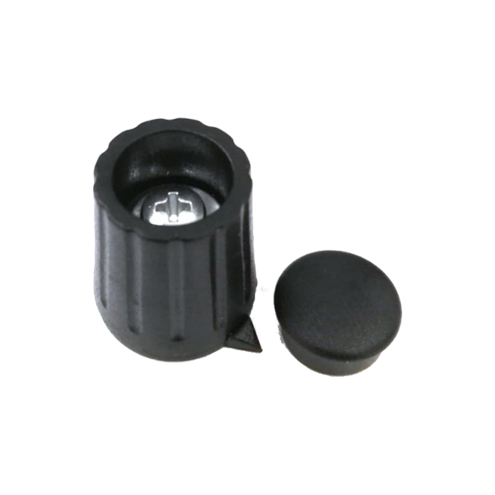 Manopola Nera Ø15mm Fissaggio a Mandrino