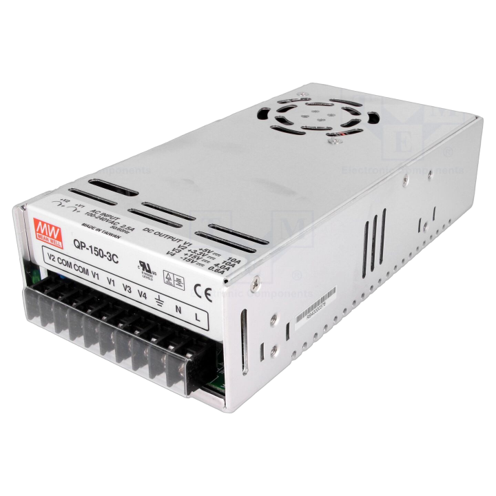QP-150-3C Mean Well - Alimentatore: impulsi da incasso,mo...